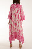 Palm Leaf Broderie Anglaise Shirt Dress For Women  - Dropwear