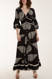 Paisley Print Ruffle Sleeve Jumpsuit For Women  - Dropwear