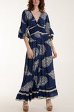 Jade Paisley Print Ruffle Sleeve Jumpsuit For Women ONE SIZE - Dropwear