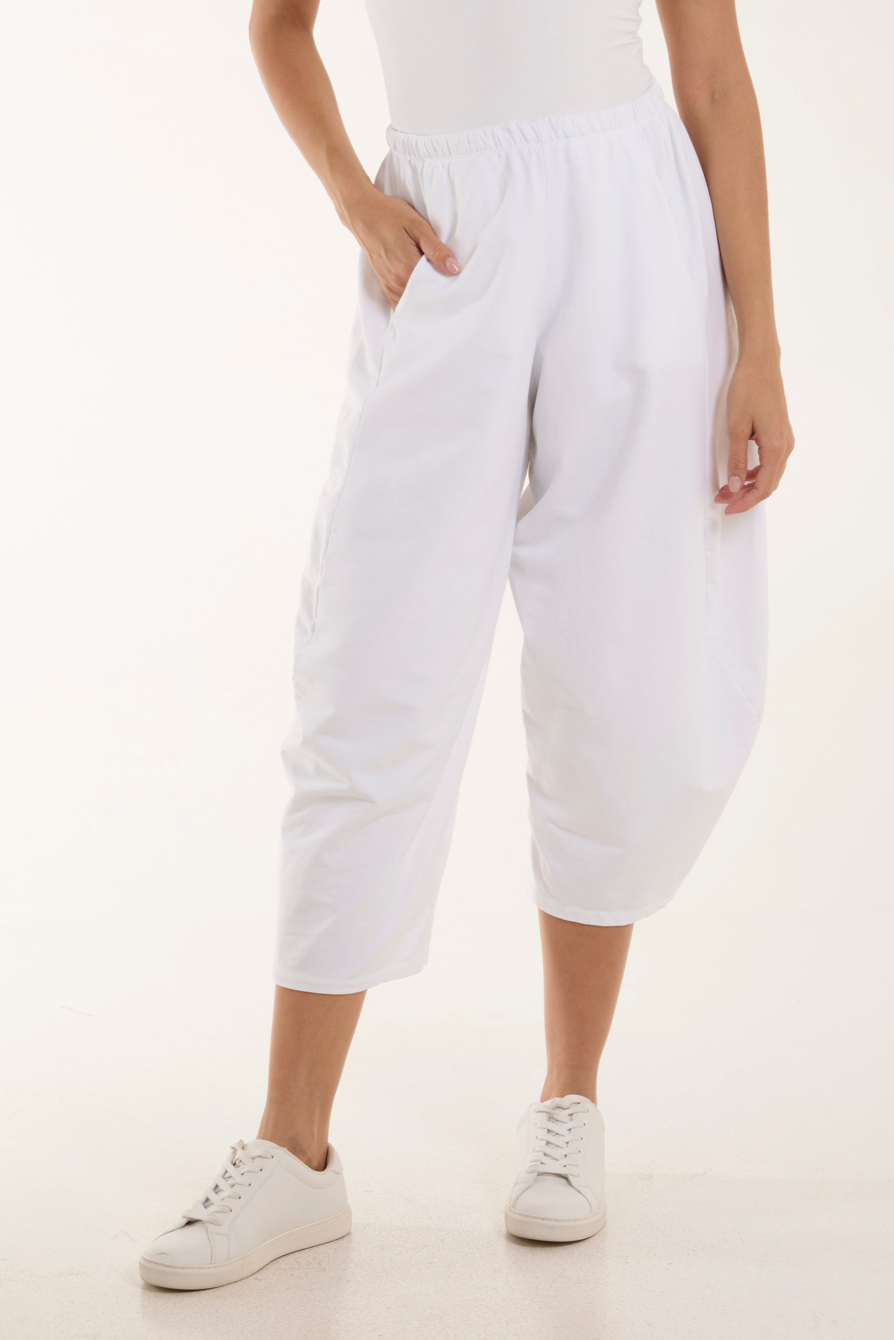 Navy Jersey Pockets Relaxed Fit Trousers For Women ONE SIZE - Dropwear