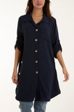 Side Button Detail Floaty Shirt For Women  - Dropwear