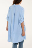 Side Button Detail Floaty Shirt For Women  - Dropwear