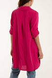 Sage Side Button Detail Floaty Shirt For Women ONE SIZE - Dropwear