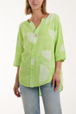 Geometric Shapes Silver Button Top For Women  - Dropwear