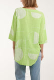 Geometric Shapes Silver Button Top For Women  - Dropwear