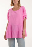 Tiered Smock Cotton Blouse For Women  - Dropwear