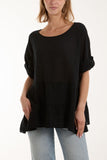 Tiered Smock Cotton Blouse For Women  - Dropwear