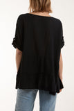 Tiered Smock Cotton Blouse For Women  - Dropwear