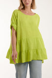 Tiered Smock Cotton Blouse For Women  - Dropwear