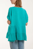 White Tiered Smock Cotton Blouse For Women ONE SIZE - Dropwear
