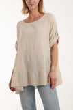 Tiered Smock Cotton Blouse For Women  - Dropwear