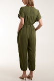 V-Neck Tied Waist Long Jumpsuit For Women  - Dropwear