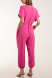 Royal Blue V-Neck Tied Waist Long Jumpsuit For Women ONE SIZE - Dropwear