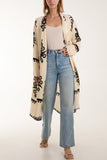 Fuchsia Printed Pockets Long Kimono For Women ONE SIZE - Dropwear