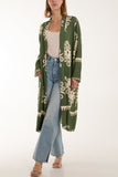 Printed Pockets Long Kimono For Women  - Dropwear