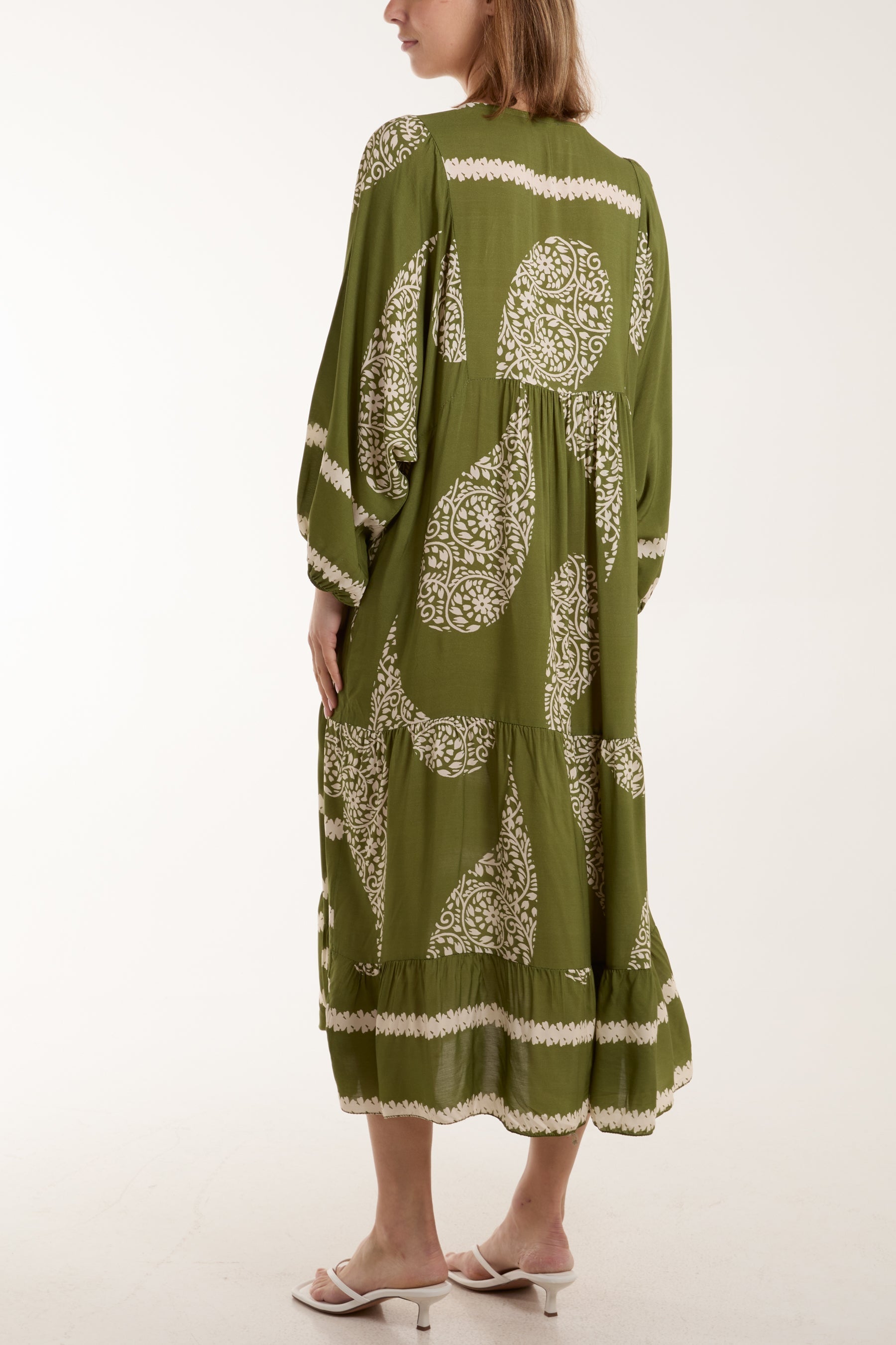 Paisley Print Tunic Maxi Dress For Women  - Dropwear