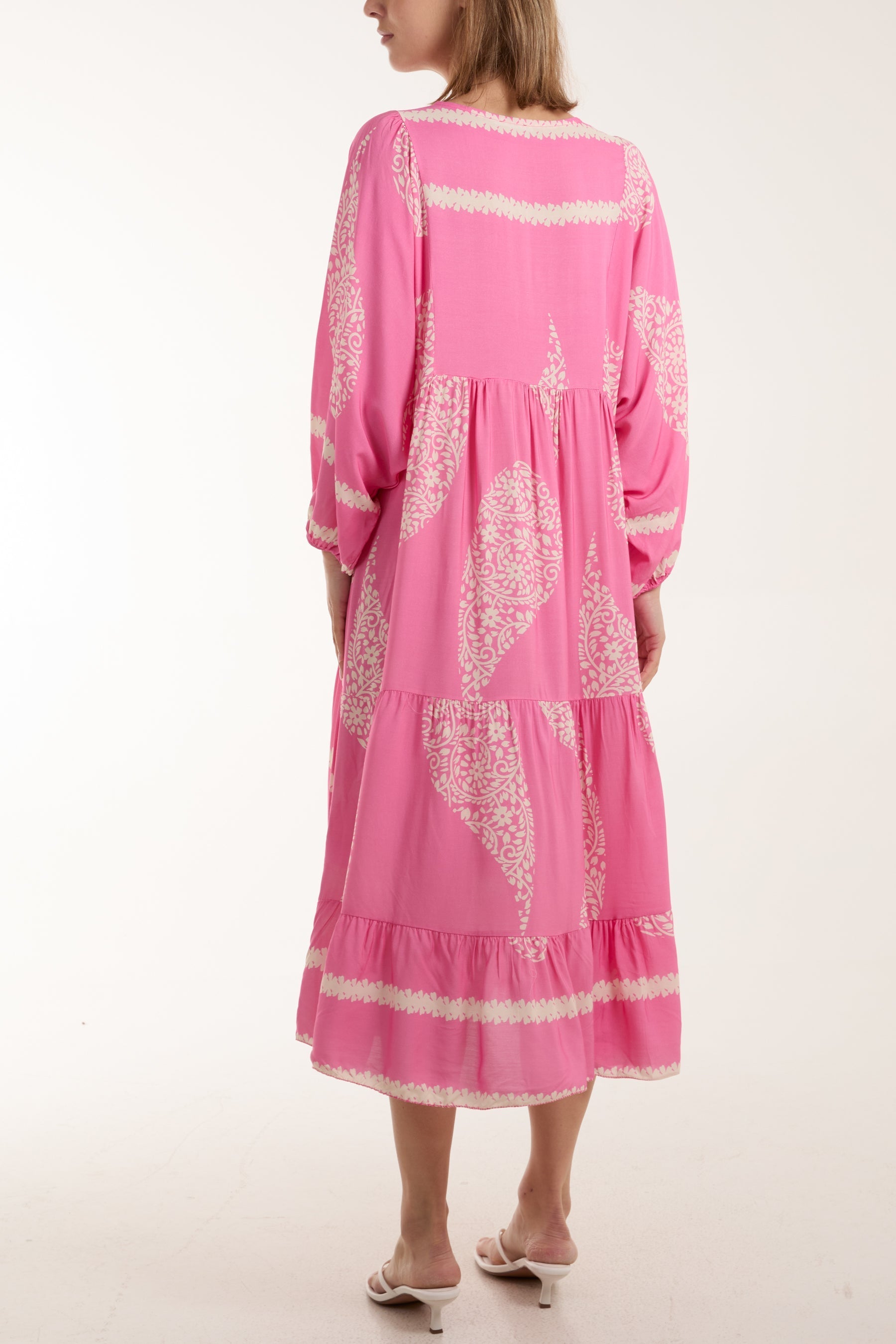 Lime Paisley Print Tunic Maxi Dress For Women ONE SIZE - Dropwear