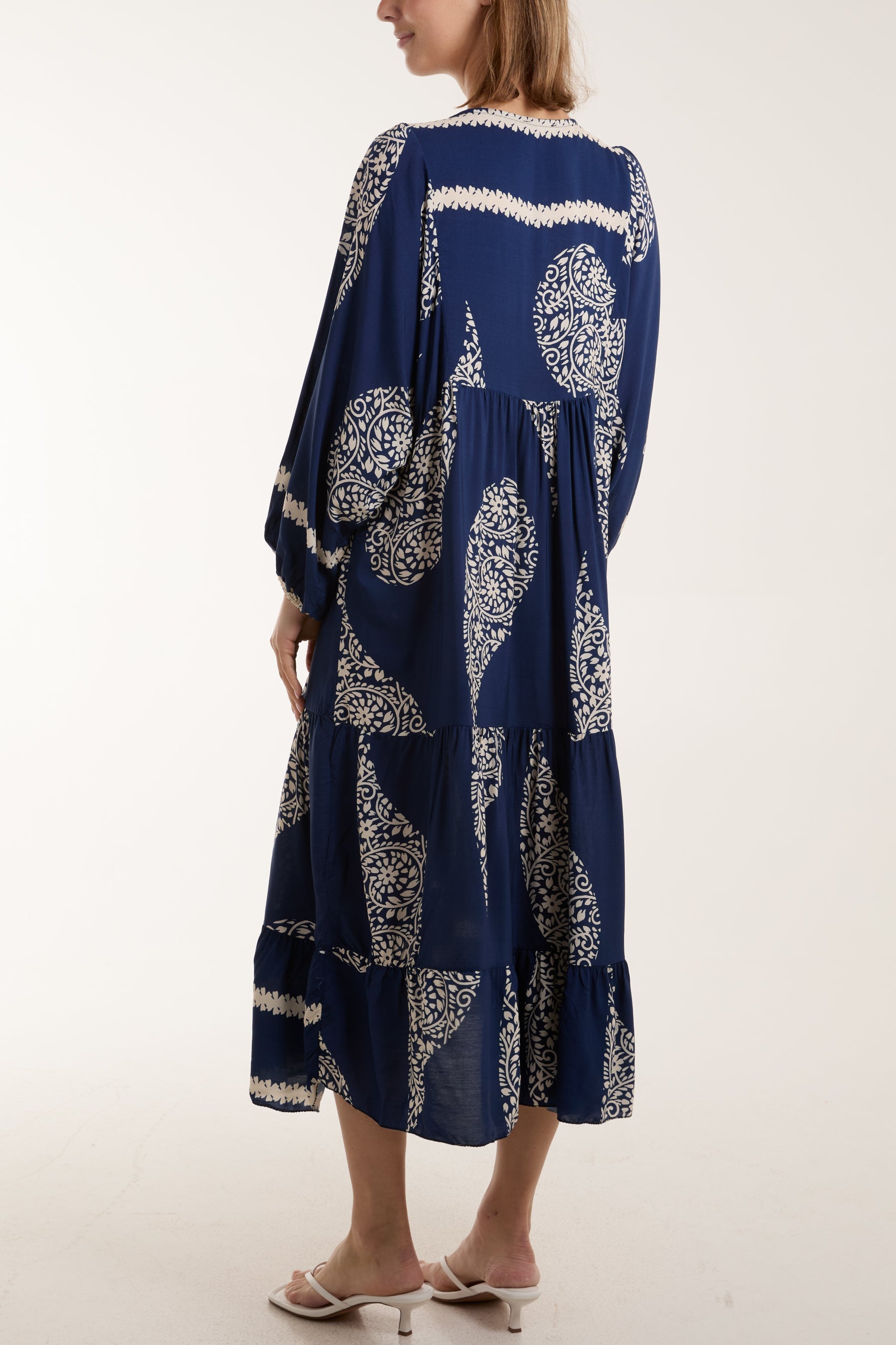 Paisley Print Tunic Maxi Dress For Women  - Dropwear