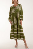 Paisley Print Tunic Maxi Dress For Women  - Dropwear