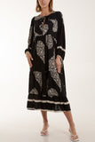 Paisley Print Tunic Maxi Dress For Women  - Dropwear