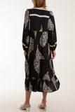 Paisley Print Tunic Maxi Dress For Women  - Dropwear