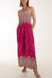 Floral Shirred Bandeau Jumpsuit For Women  - Dropwear