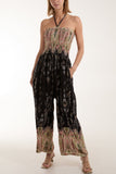 Floral Shirred Bandeau Jumpsuit For Women  - Dropwear