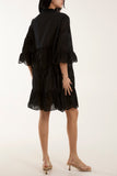 Broderie Anglaise Smock Shirt Dress For Women  - Dropwear