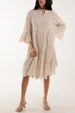 Jade Broderie Anglaise Smock Shirt Dress For Women ONE SIZE - Dropwear