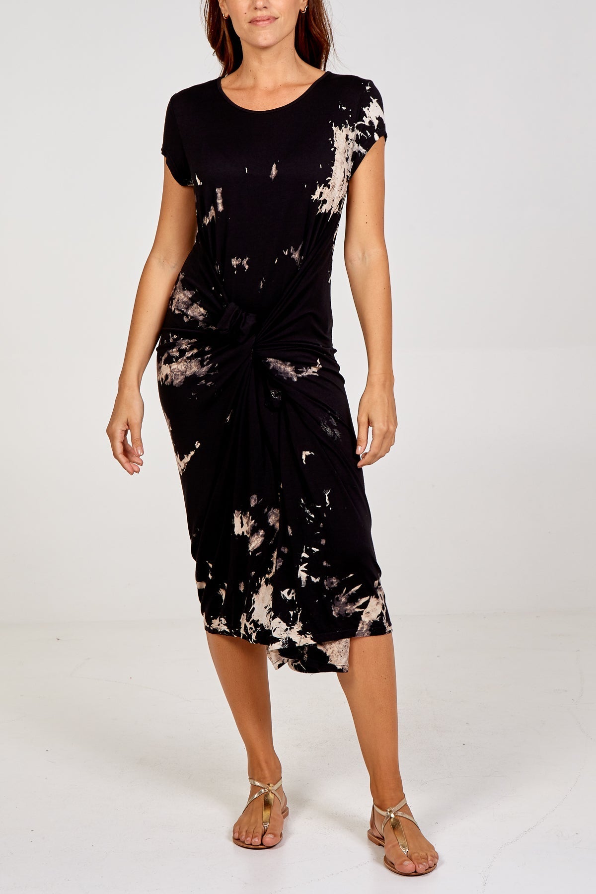 Cap Sleeve Tie Dye Parachute Dress For Women  - Dropwear