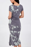 Cap Sleeve Tie Dye Parachute Dress For Women  - Dropwear