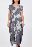 Cap Sleeve Tie Dye Parachute Dress For Women  - Dropwear