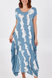 Cap Sleeve Tie Dye Parachute Dress For Women  - Dropwear