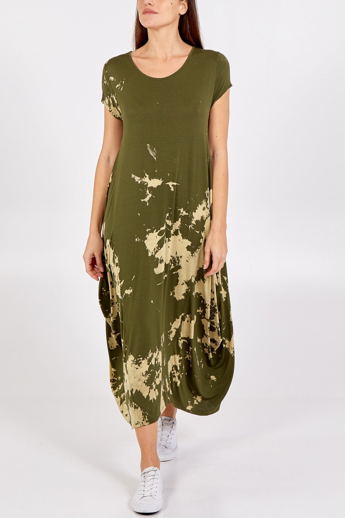Cap Sleeve Tie Dye Parachute Dress For Women  - Dropwear