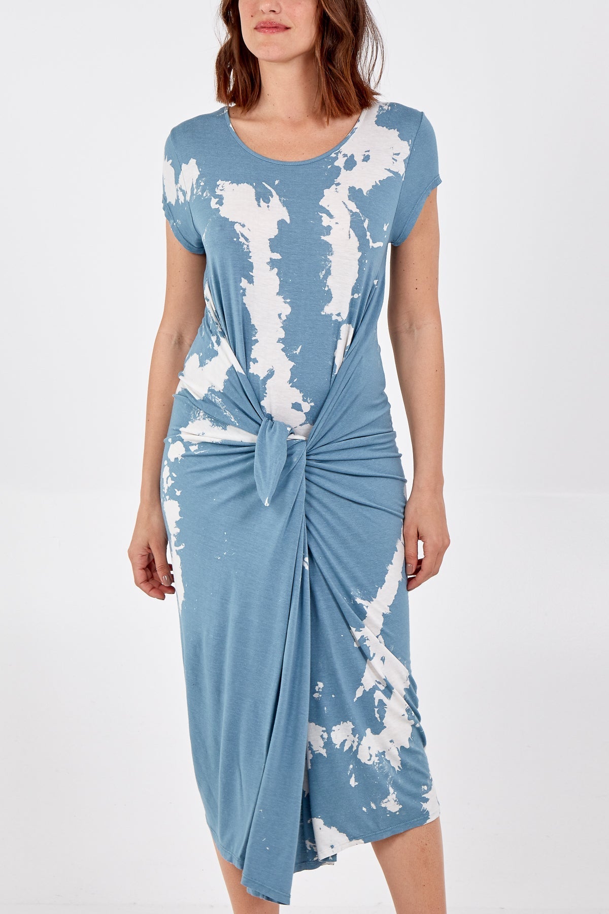 Cap Sleeve Tie Dye Parachute Dress For Women  - Dropwear