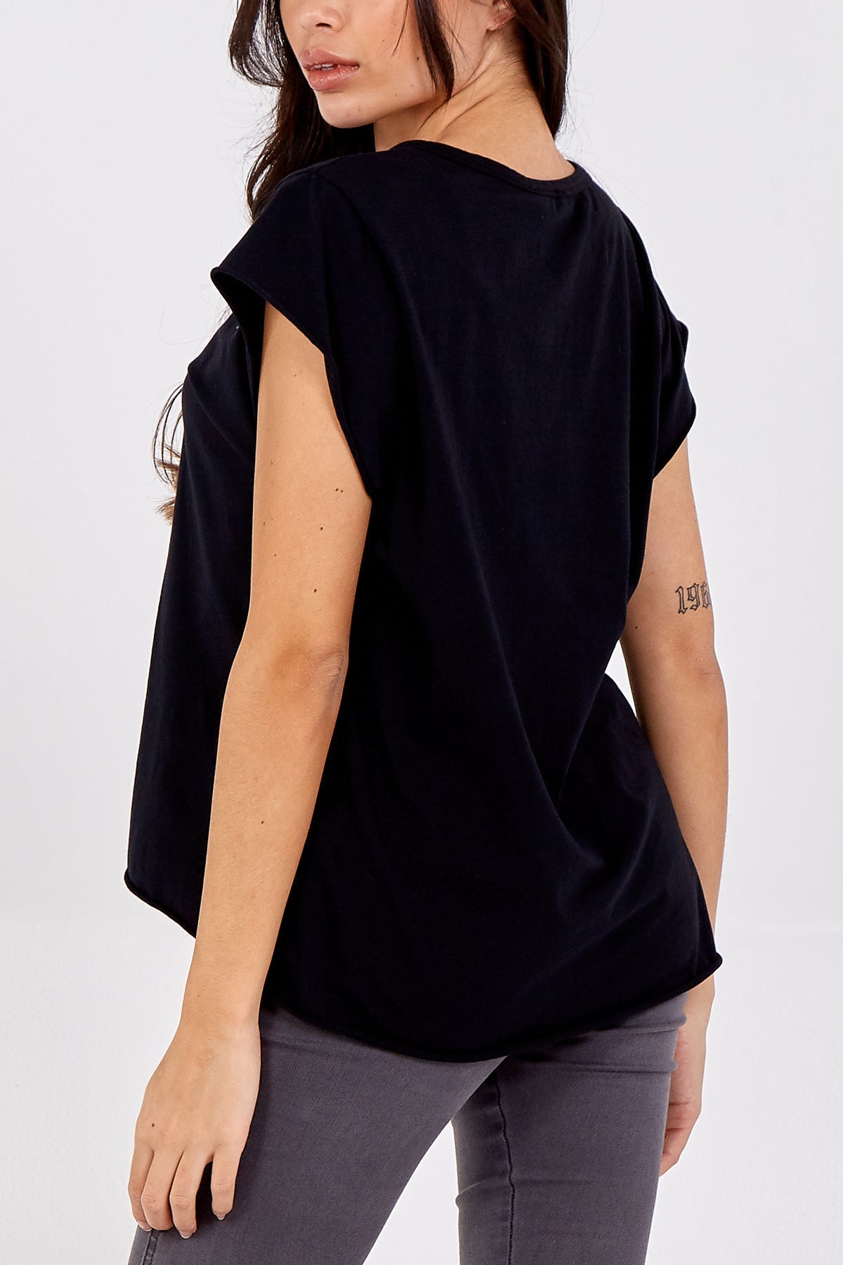 Bubblegum Pink Cap Sleeve High Low Rolled Edge Top For Women ONE SIZE - Dropwear