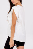 Pink Cap Sleeve High Low Rolled Edge Top For Women ONE SIZE - Dropwear