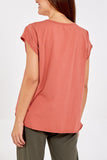 Cap Sleeve High Low Rolled Edge Top For Women  - Dropwear
