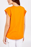 Cap Sleeve High Low Rolled Edge Top For Women  - Dropwear