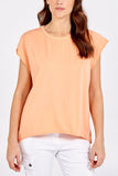 Cap Sleeve High Low Rolled Edge Top For Women  - Dropwear