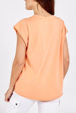 Cap Sleeve High Low Rolled Edge Top For Women  - Dropwear