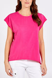 Cap Sleeve High Low Rolled Edge Top For Women  - Dropwear
