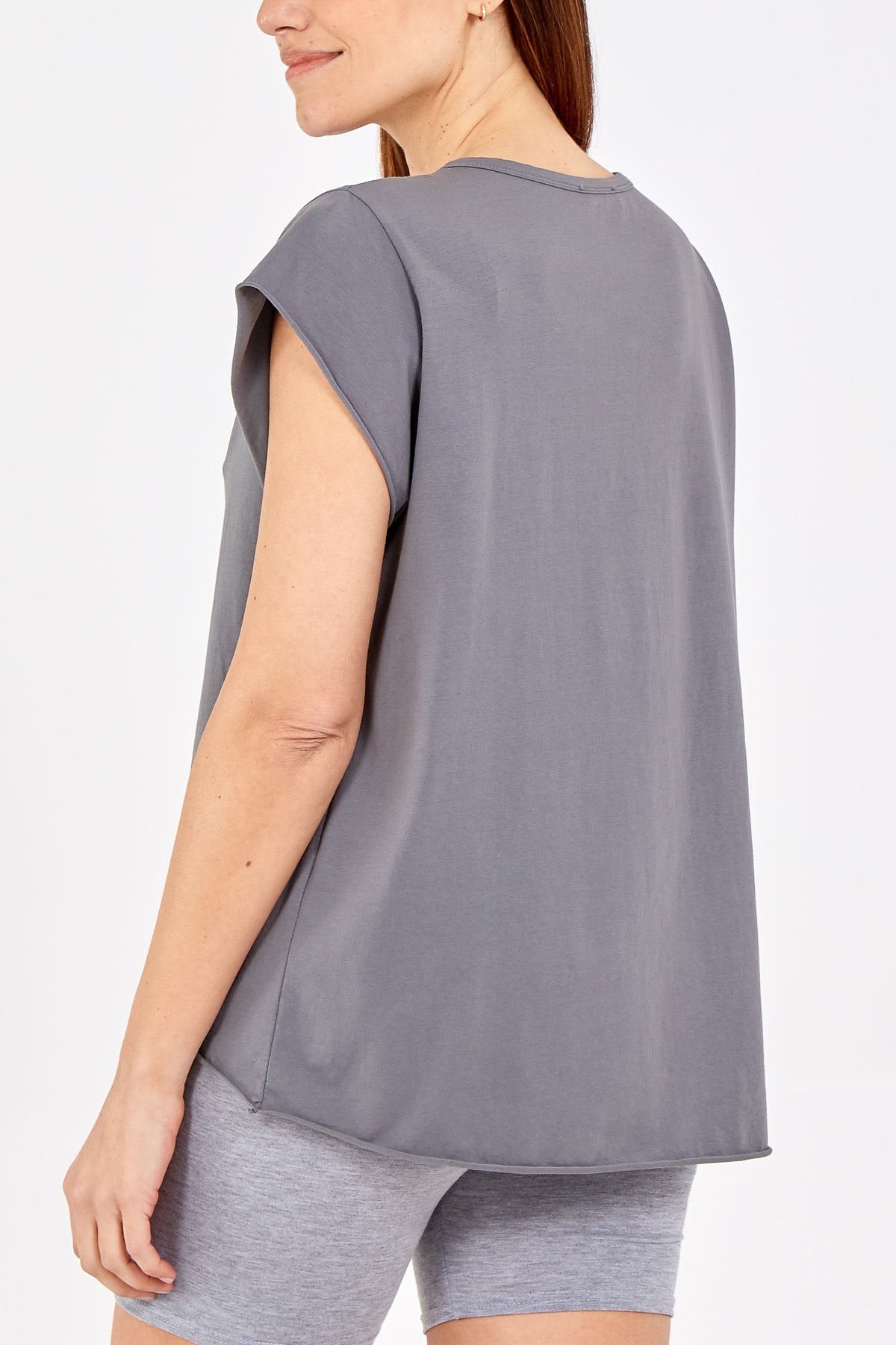 Fuchsia Cap Sleeve High Low Rolled Edge Top For Women ONE SIZE - Dropwear