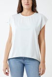 Cap Sleeve High Low Rolled Edge Top For Women  - Dropwear