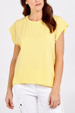 Cap Sleeve High Low Rolled Edge Top For Women  - Dropwear