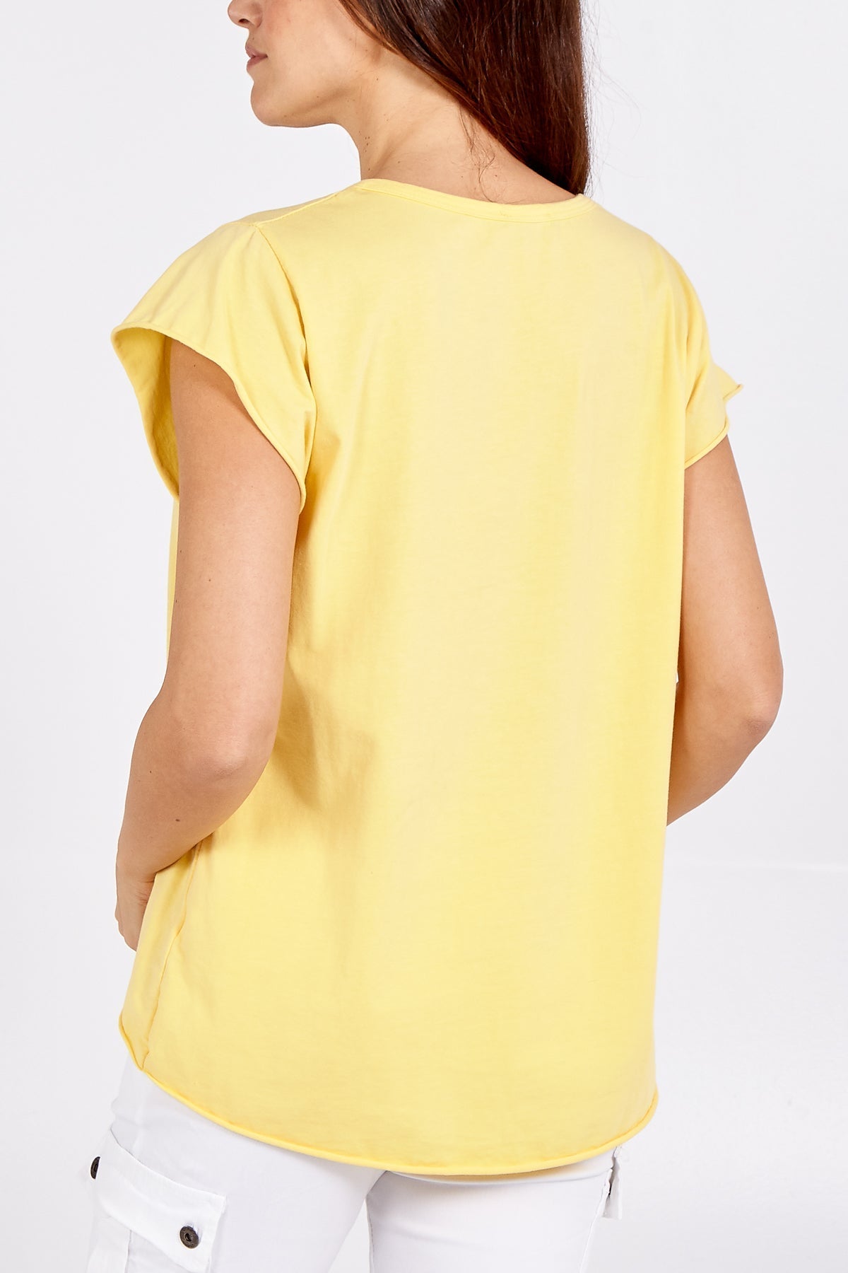 Cap Sleeve High Low Rolled Edge Top For Women  - Dropwear