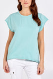 Taupe Cap Sleeve High Low Rolled Edge Top For Women ONE SIZE - Dropwear