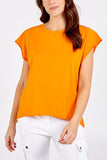 Cap Sleeve High Low Rolled Edge Top For Women  - Dropwear