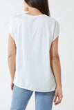 Cap Sleeve High Low Rolled Edge Top For Women  - Dropwear