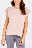 Red Cap Sleeve High Low Rolled Edge Top For Women ONE SIZE - Dropwear